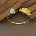 Diara Golden Leafy Natural Drop Stone Bracelet | Yavira Jewelry