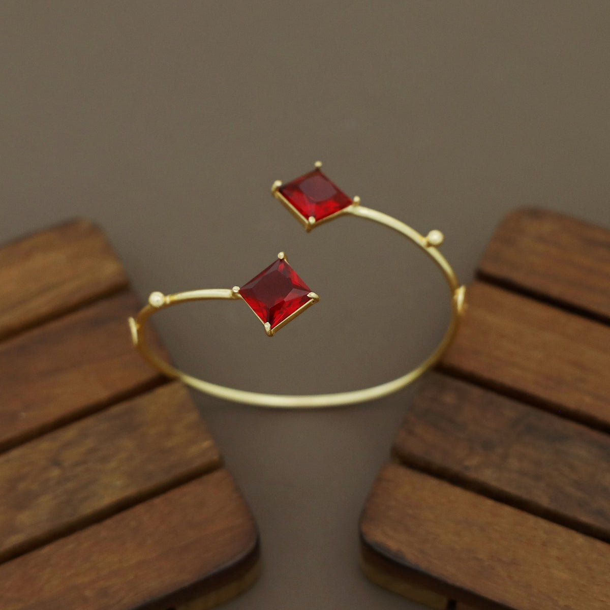 Falisa Dual Diamond Golden Ball + Circle Bangle | Yavira Jewelry