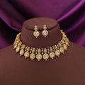 Adhrini Devi Kashi Mini Round Glossy Short Neckpiece With Earring | Yavira Jewelry