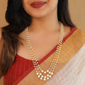 Kiana Three Layer Pearl Long Neckpiece | Yavira Jewelry