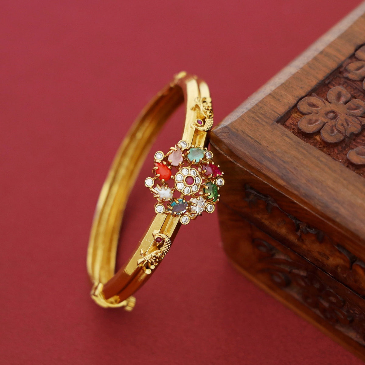 Madhavi Navratna Mayura Bangle | Yavira Jewelry