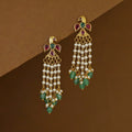 Bhanumathi Hanging Pearl Beaded Bird Earring | Yavira Jewelry