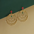 Vaidehika Jadau Kundan Tri Circle Pearl Earring | Yavira Jewelry