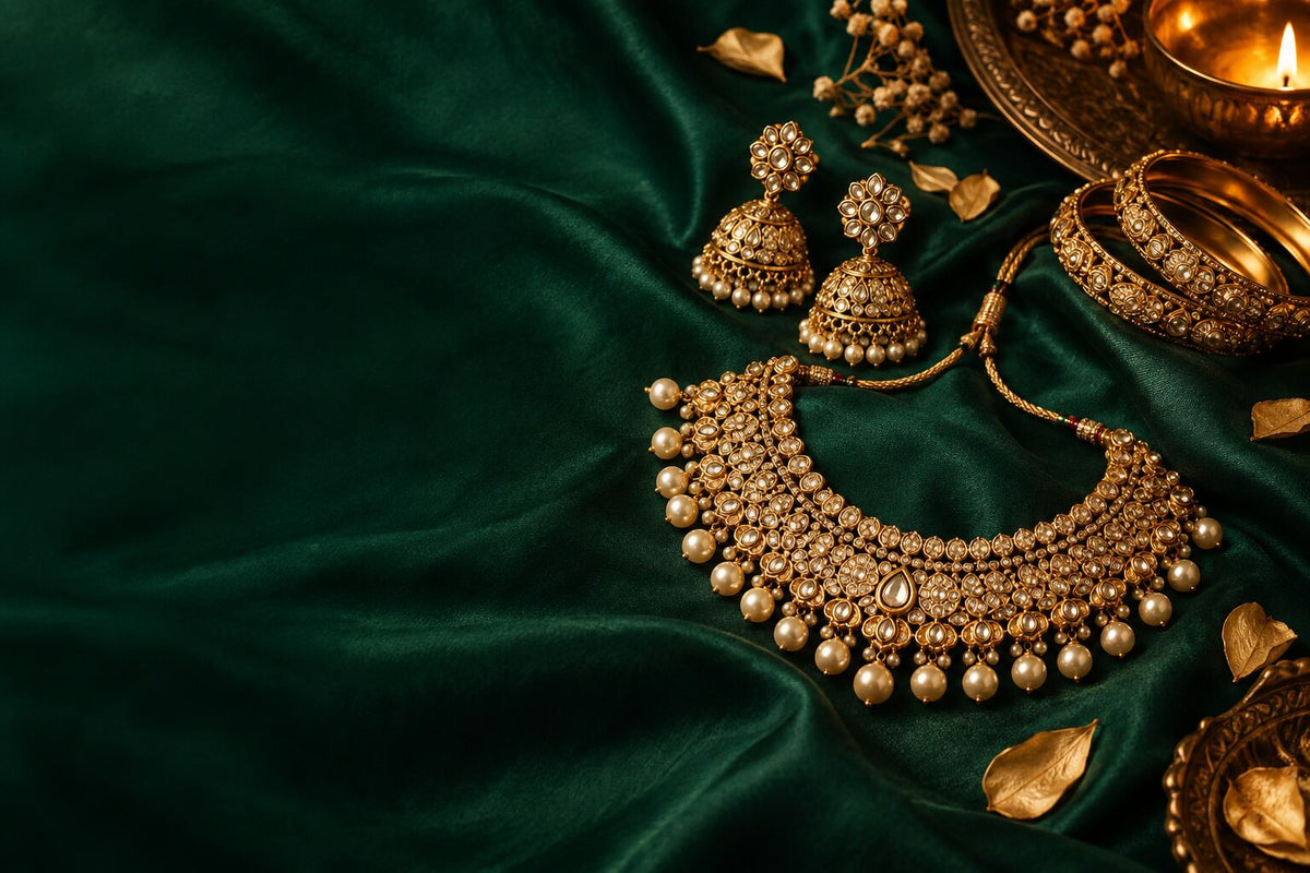 Yavira Jewelry on emerald silk